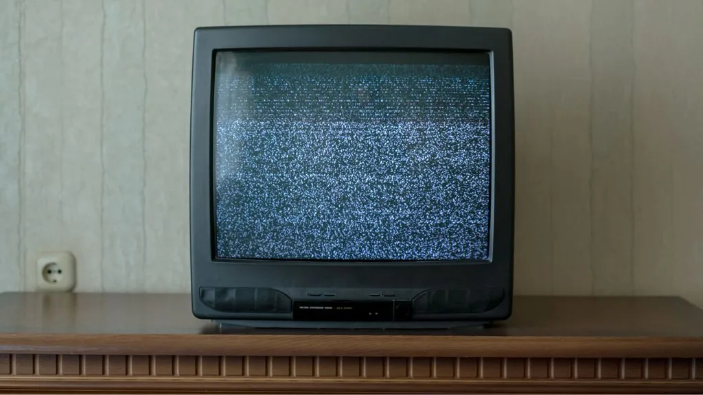 photo of a television set displaying static in a traditional adult enrichment center